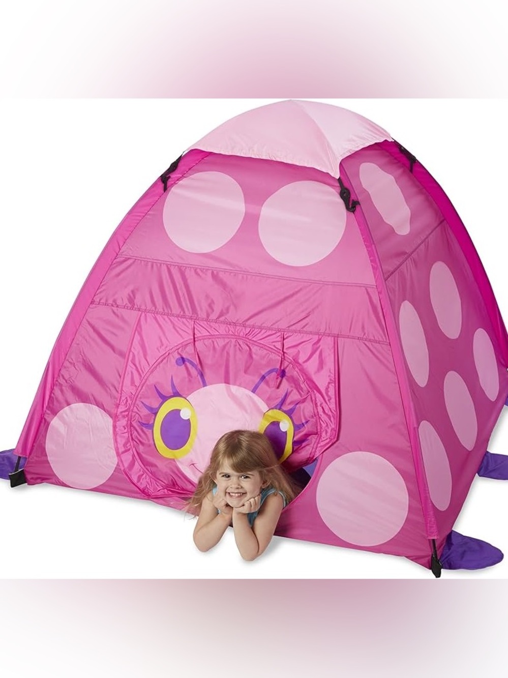 Melissa & Doug Pink Ladybug Play Tent with Polka Dots